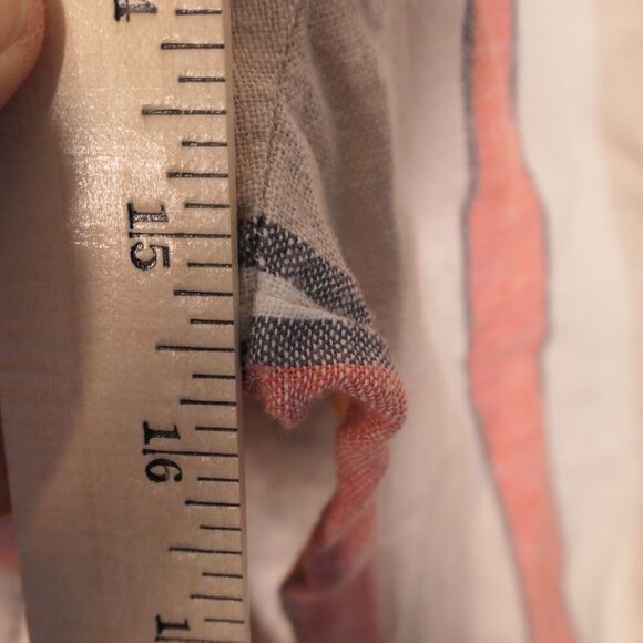 BP Jumpsuit Womens M Ivory Striped Wide Leg Pockets Linen Blend Gauzy Beachy - Picture 9 of 11